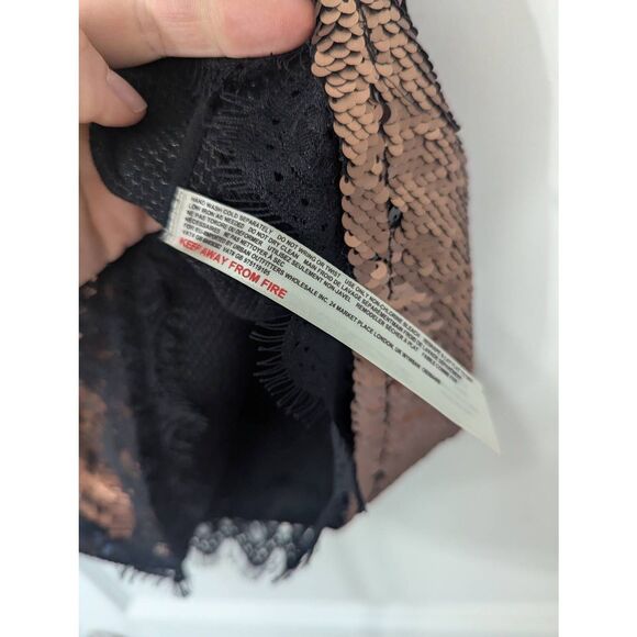 Intimately Free People Seeing Double Sequin Dress women's size small gold black - Picture 5 of 8